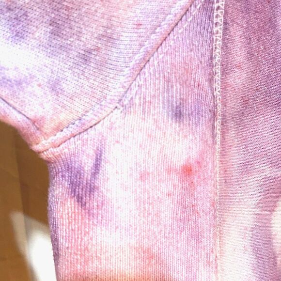 Dyed Champion Reverse Weave Purple Pink Spellout Sweatshirt - Picture 8 of 13